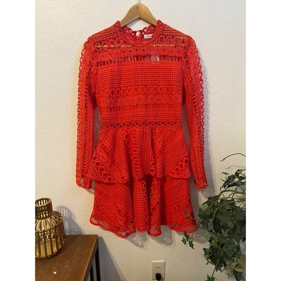NWT Endless Rose bright orange smocked dress Medium - Picture 5 of 13